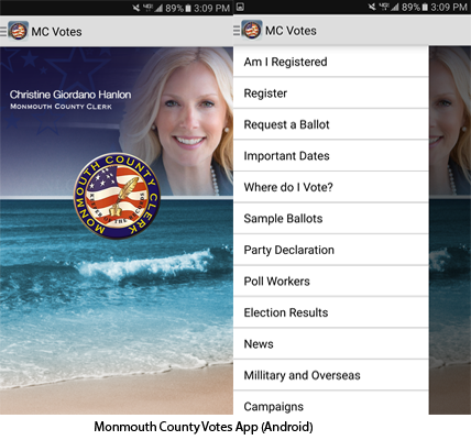 County Clerk Application in Android view on a smart phone