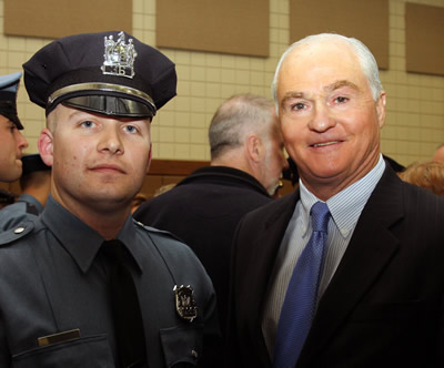Special Officer Brady M. Carr and Freeholder John P. Curley at the Special Law Enforcement
Officer graduation on May 12, 2010. Brady was the class Merit Award Winner. Special Officer Brady M. Carr and Freeholder John P. Curley at the Special Law Enforcement