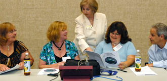 County Clerk M. Claire French provides instructions to municipal clerks for the election testing