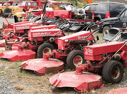 Equipment lined up for county auction