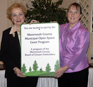 Freeholder Lillian Burry celebrates the Municipal Open Space Grant 